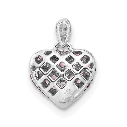 14k White Gold Pink Sapphire Pendant