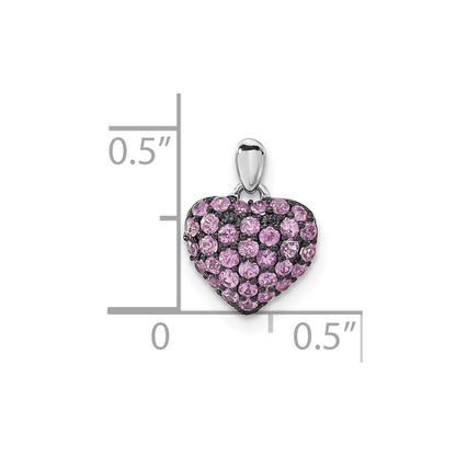 14k White Gold Pink Sapphire Pendant