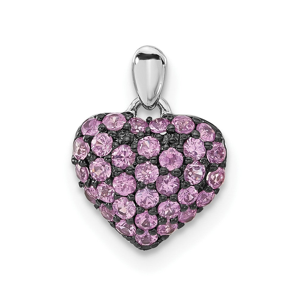 14k White Gold Pink Sapphire Pendant