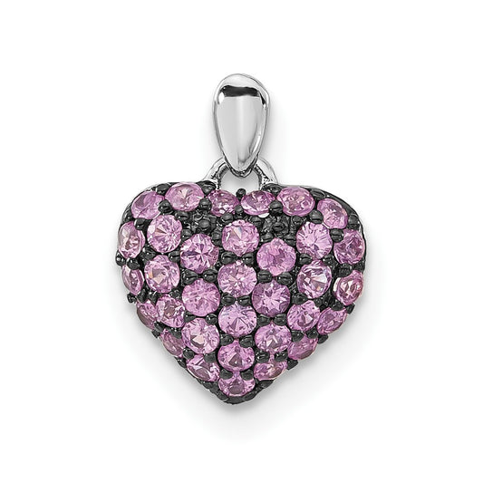 14k White Gold Pink Sapphire Pendant