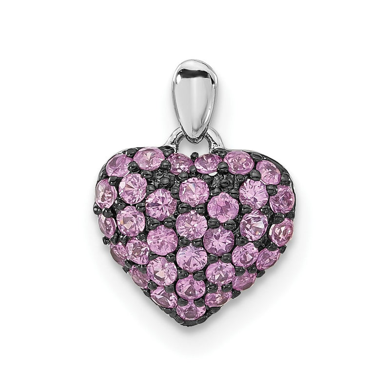 14k White Gold Pink Sapphire Pendant