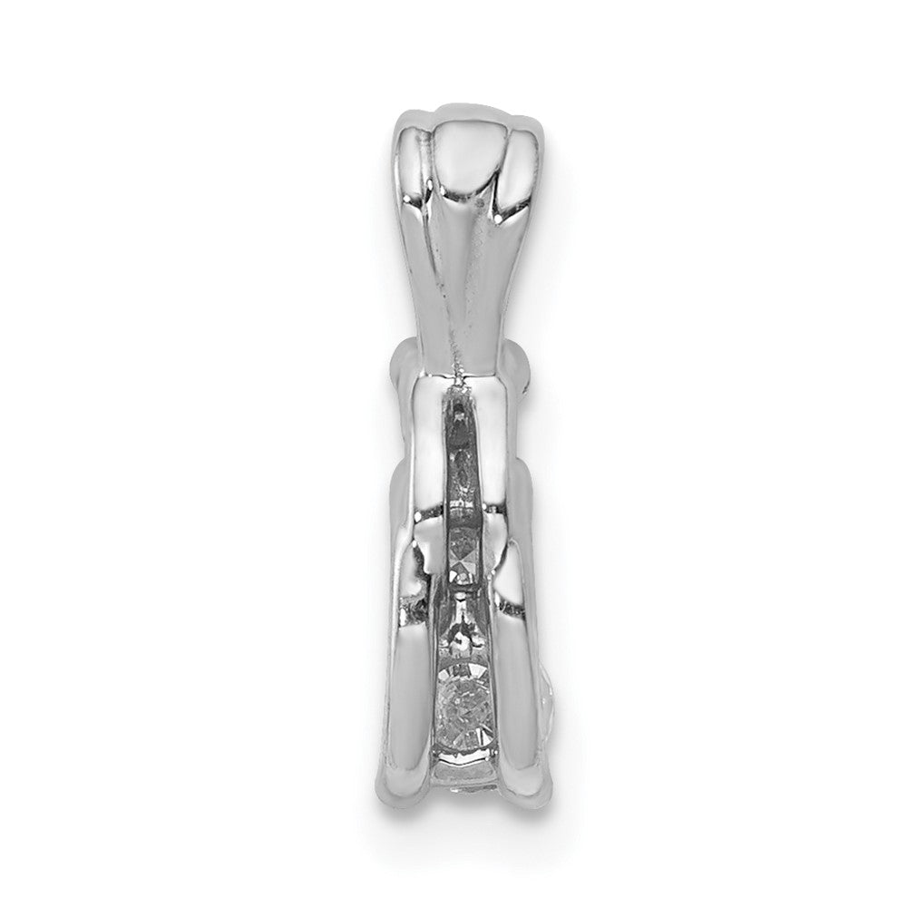 14k White Gold AA Real Diamond three stone pendant