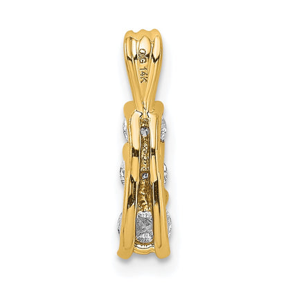 14ky AA Diamond Small Three Stone Pendant