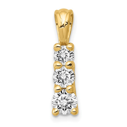 14k AA Diamond three stone pendant