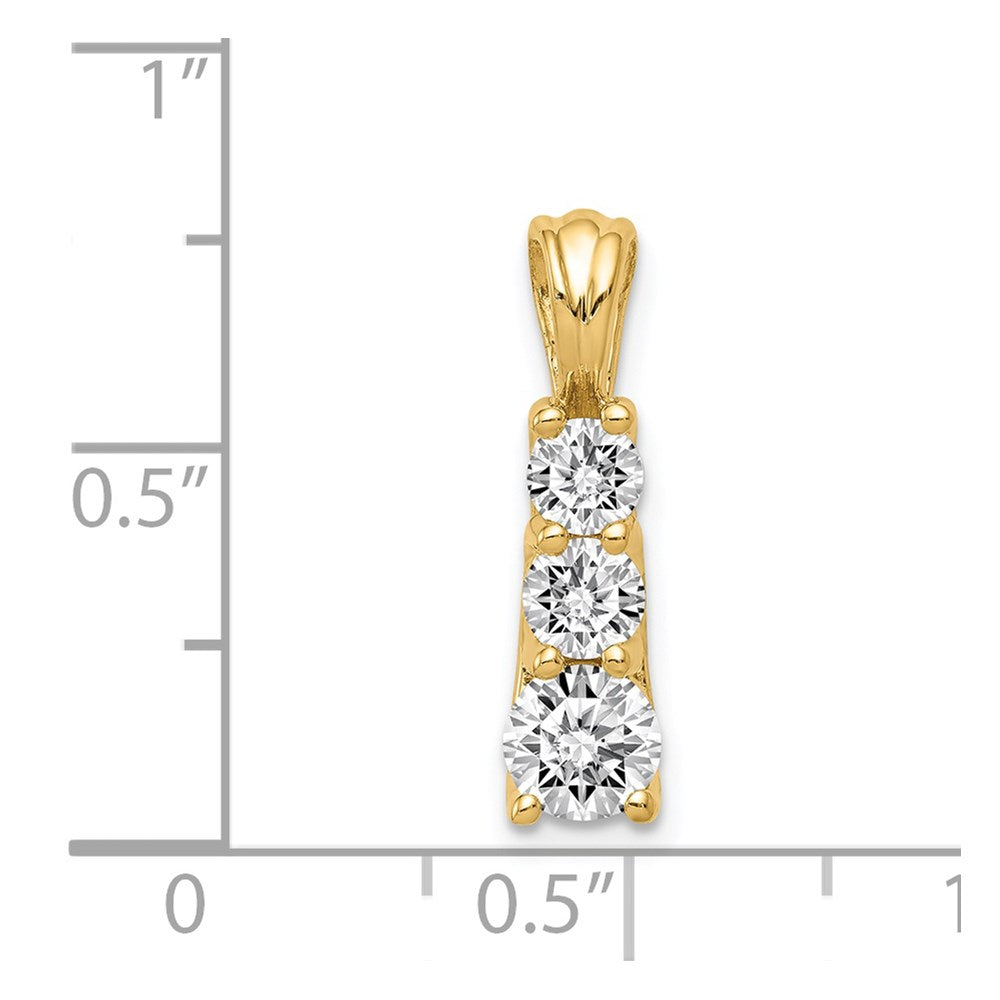 14k A Diamond Large Three Stone Pendant