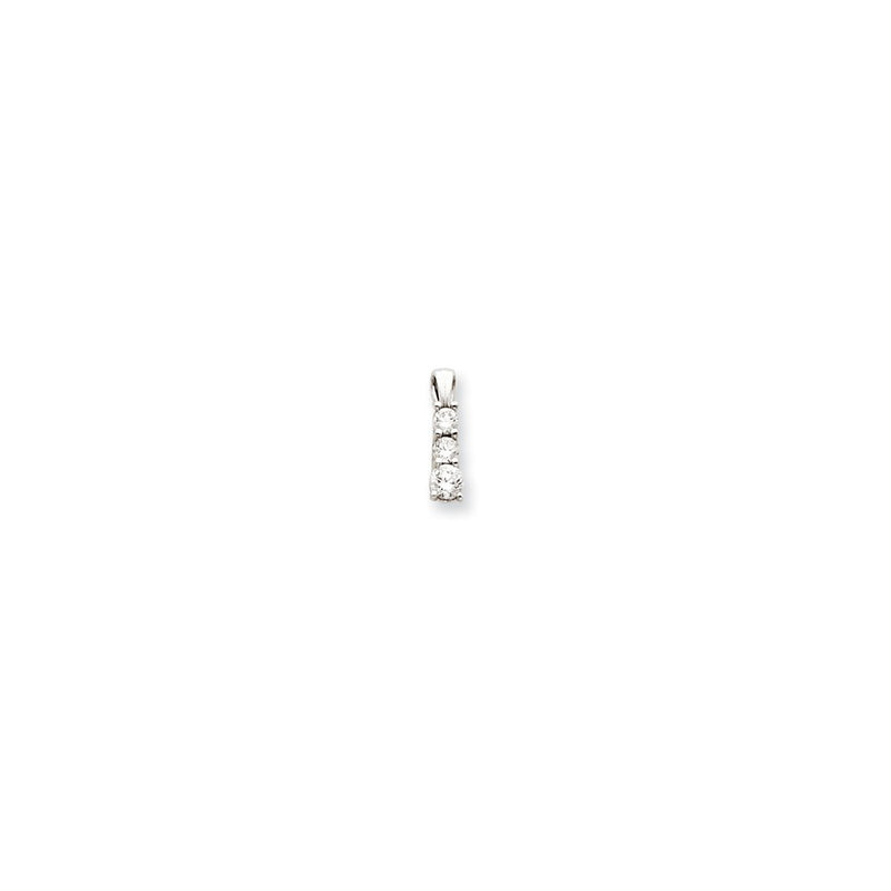 14k White Gold VS Real Diamond Large Three Stone Pendant