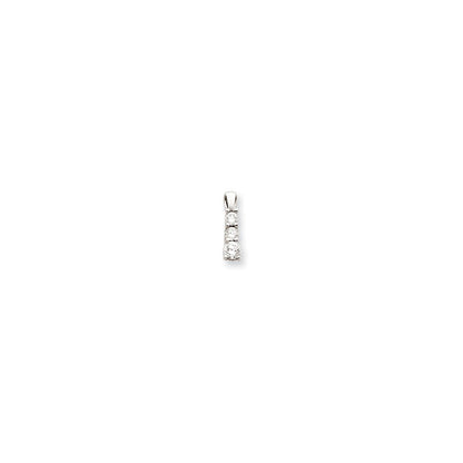 14k White Gold A Real Diamond Large Three Stone Pendant