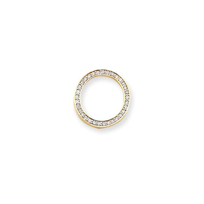 14K Yellow Gold VS Real Diamond Circle Pendant