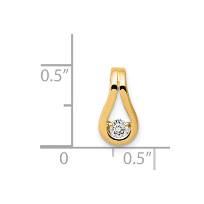 14k 2.8mm AA Diamond Teardrop Shape Slide Pendant