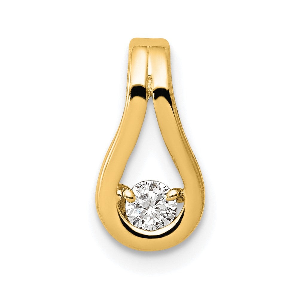14k 2.8mm VS Diamond Teardrop Shape Slide Pendant