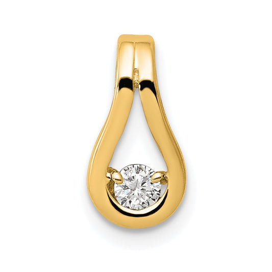 14k 2.8mm VS Diamond Teardrop Shape Slide Pendant