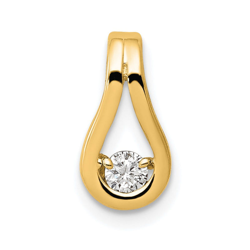 14k 2.8mm VS Diamond Teardrop Shape Slide Pendant