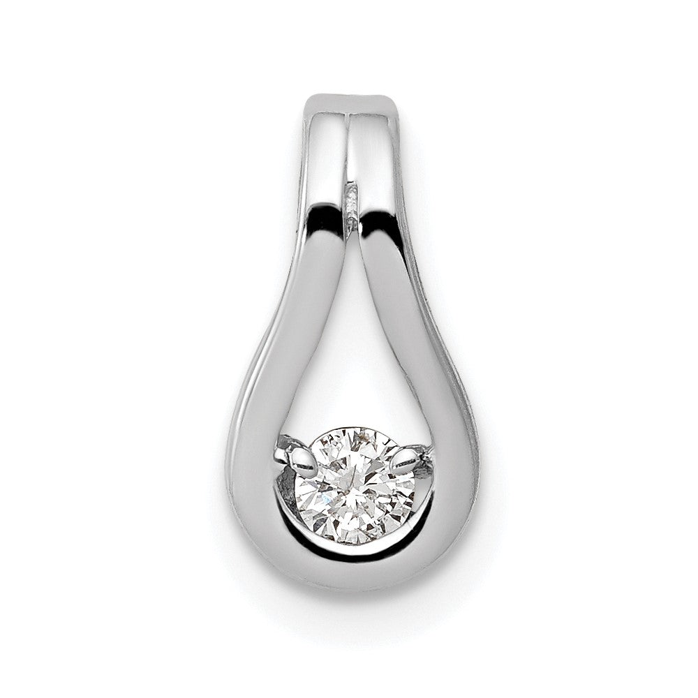 Platinum 2.8mm AA Real Diamond Teardrop Shape Slide Pendant