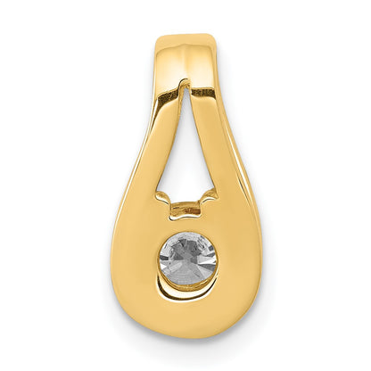 14k 4.7mm A Diamond Teardrop Shape Slide Pendant