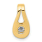 14K Yellow Gold 4.7mm AA Real Diamond Teardrop Shape Slide Pendant