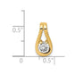 14K Yellow Gold 4.7mm AA Real Diamond Teardrop Shape Slide Pendant