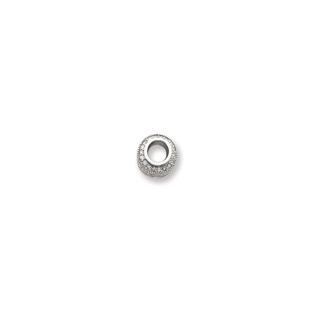 14k White Gold AAA Diamond Circle Pendant