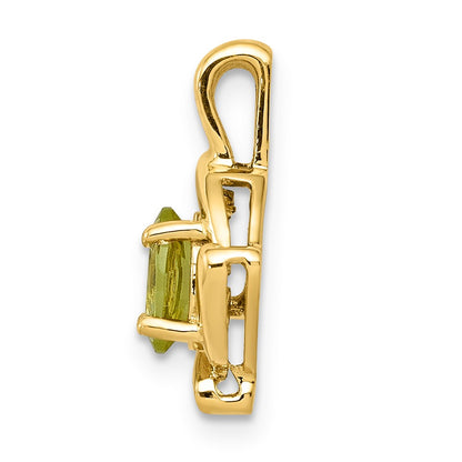14K Yellow Gold 6x4mm Oval Peridot Pendant