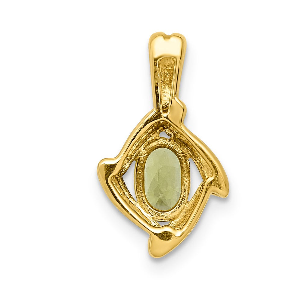 14K Yellow Gold 6x4mm Oval Peridot Pendant