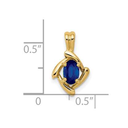 14k 6x4mm Oval Sapphire Pendant