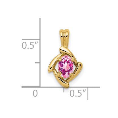 14k 6x4mm Oval Pink Sapphire Pendant