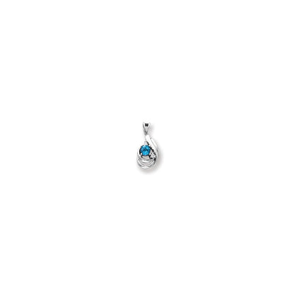 14k White Gold 4mm Rhodolite Garnet AAA Diamond pendant