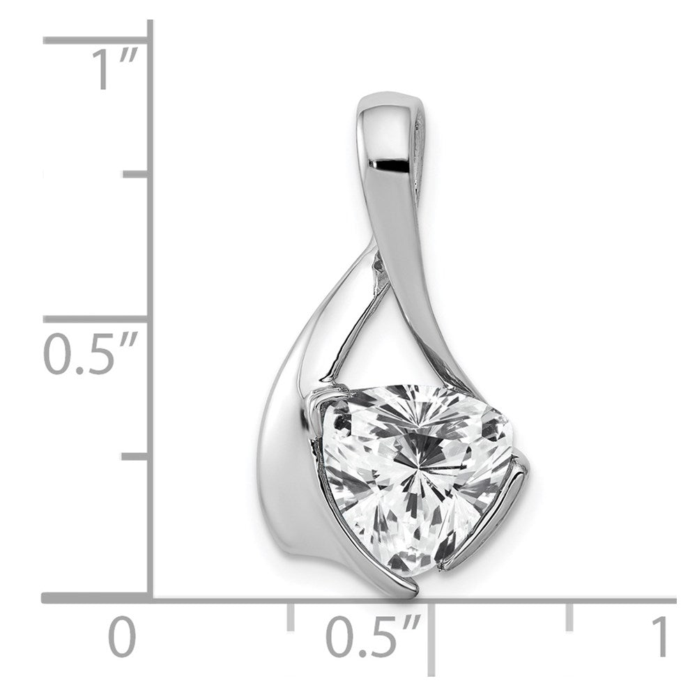 14k White Gold 8mm Cubic Zirconia Pendant