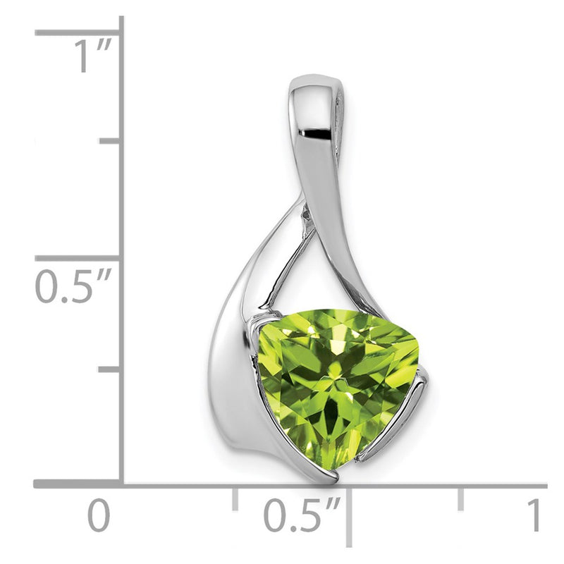 14k White Gold 8mm Peridot Pendant