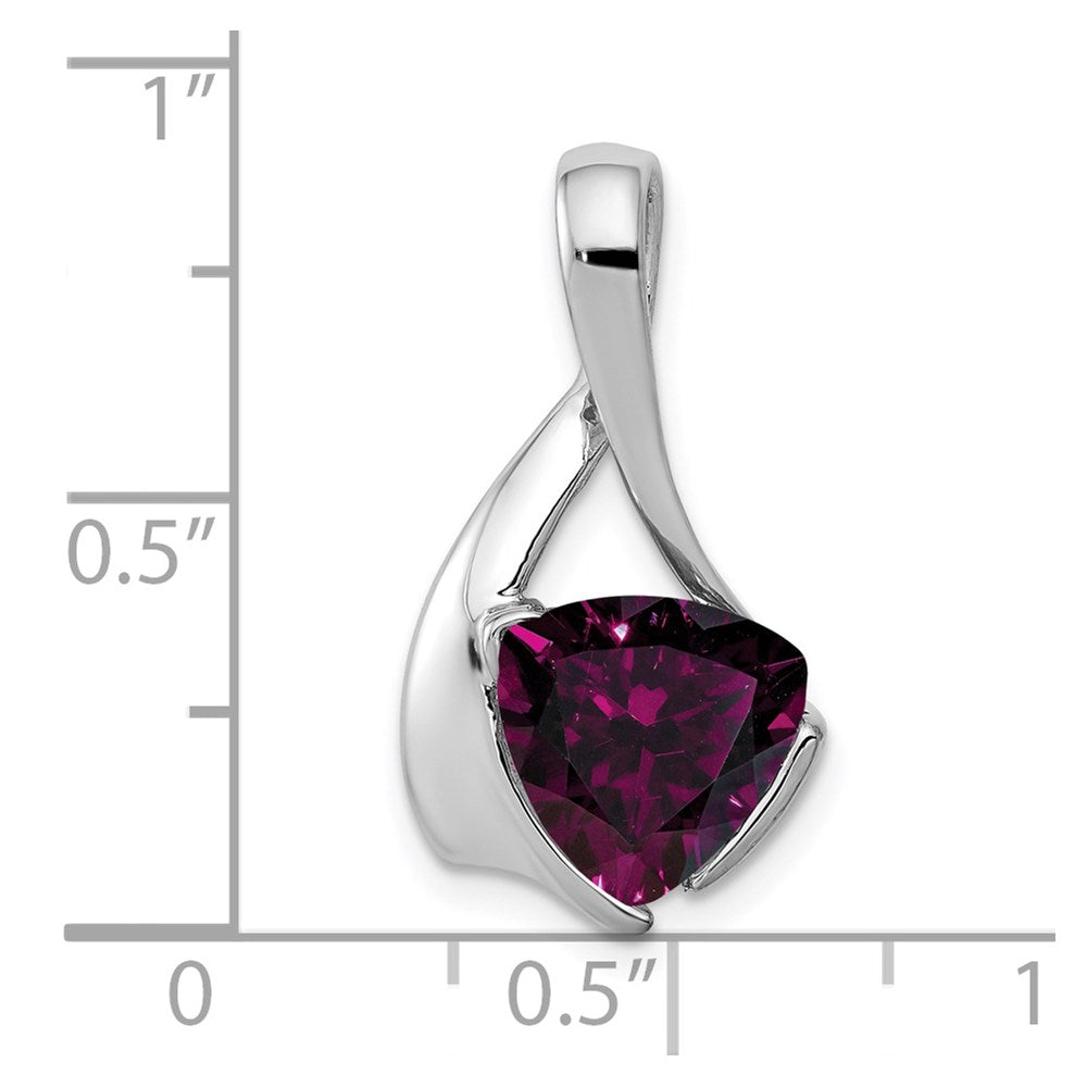 14k White Gold 8mm Rhodolite Garnet Pendant
