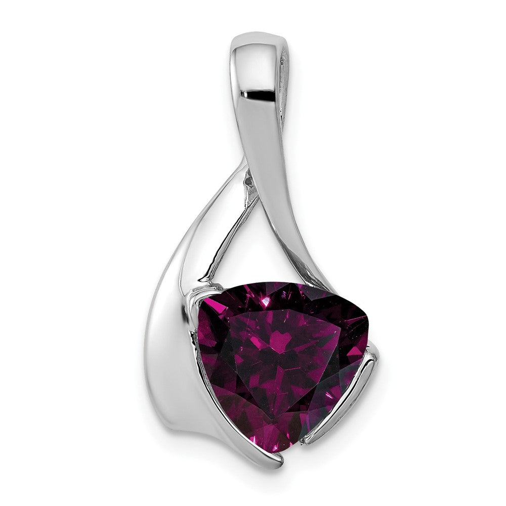 14k White Gold 8mm Rhodolite Garnet Pendant