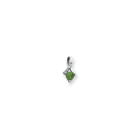 14k White Gold 5mm Emerald A Real Diamond pendant