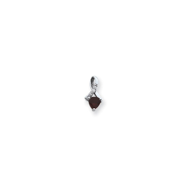 14k White Gold 5mm Garnet AA Real Diamond pendant