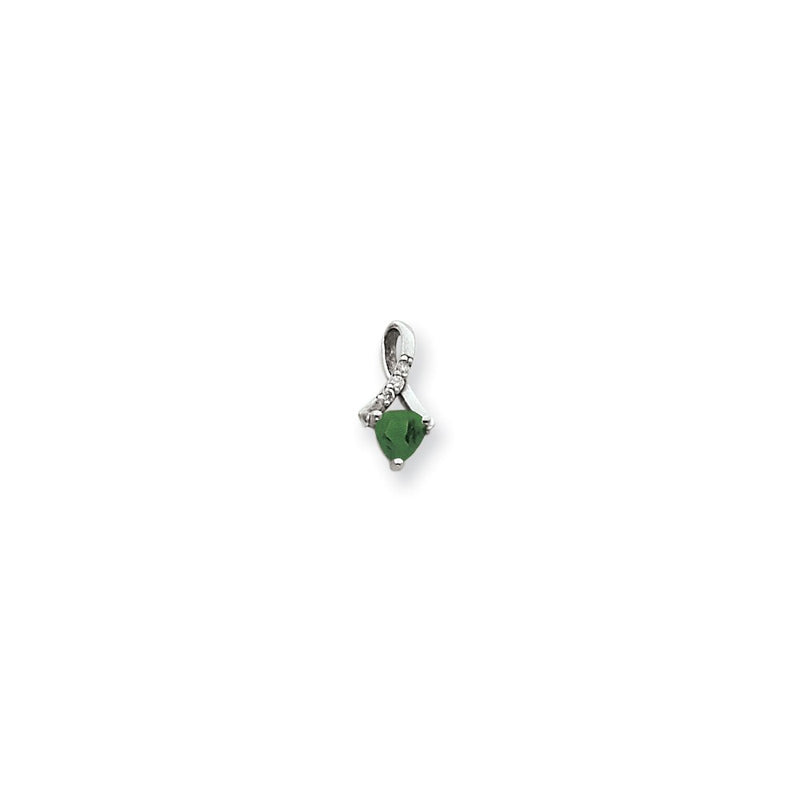 14k White Gold 5mm Mount St. Helens AA Real Diamond pendant