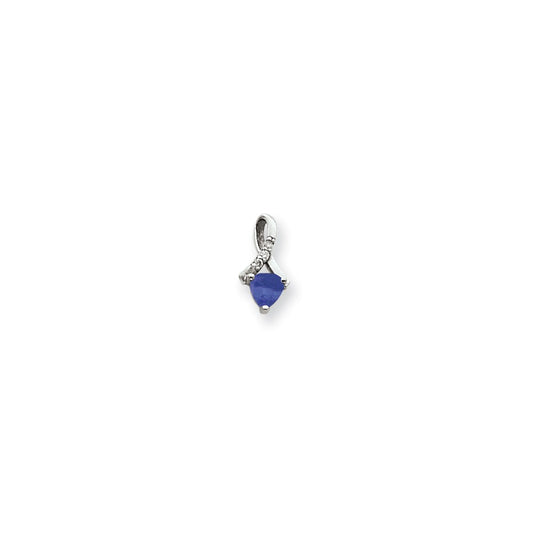 14k White Gold 5mm Tanzanite AAA Diamond pendant