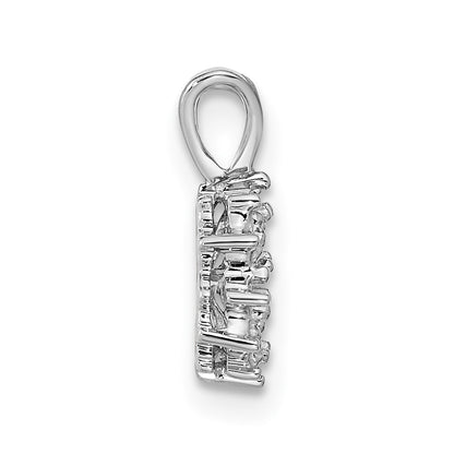 14k White Gold 4.5mm Round Freshwater Cultured Pearl AA Diamond Pendant