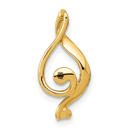 14K Yellow Gold 5.5mm White Round Freshwater Cultured Pearl A Real Diamond Pendant
