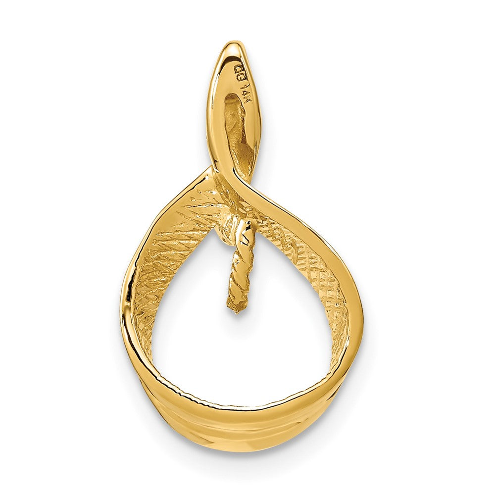 14K Yellow Gold 7mm White Round Freshwater Cultured Pearl AA Real Diamond Pendant