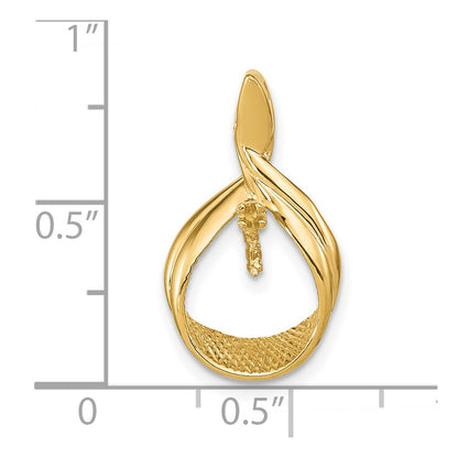 14K Yellow Gold 7mm White Round Freshwater Cultured Pearl AA Real Diamond Pendant