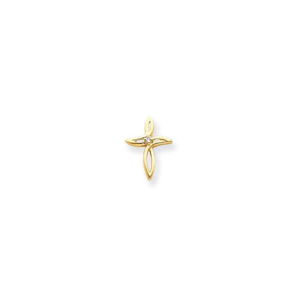 14k AAA Diamond cross pendant