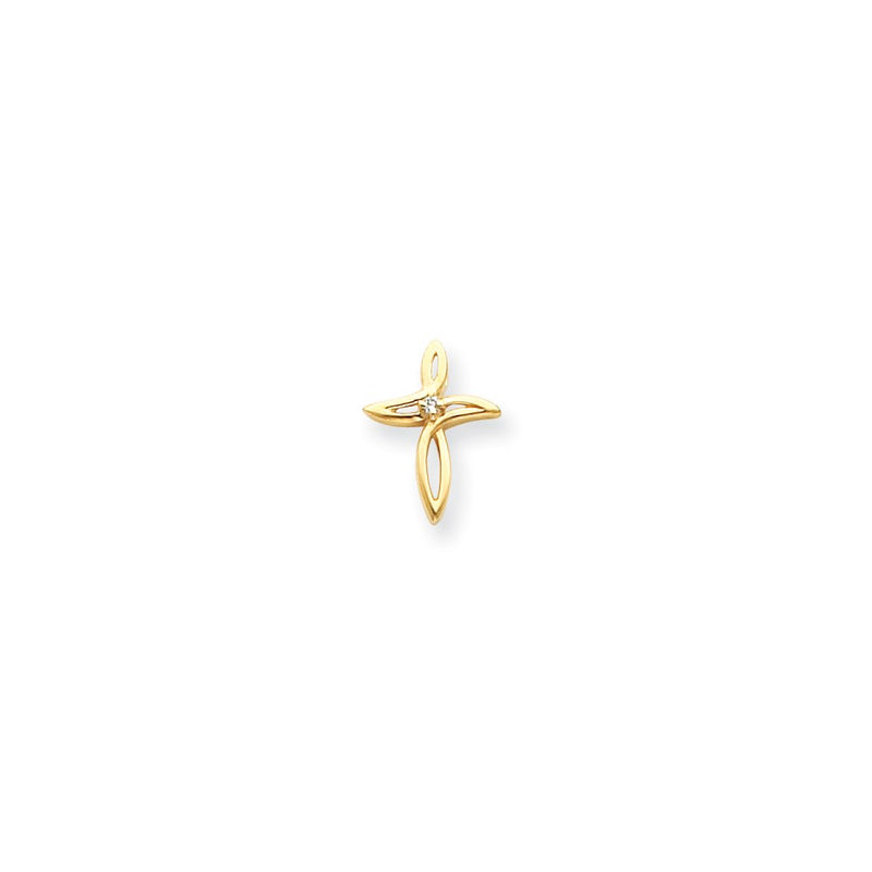 14k AAA Diamond cross pendant