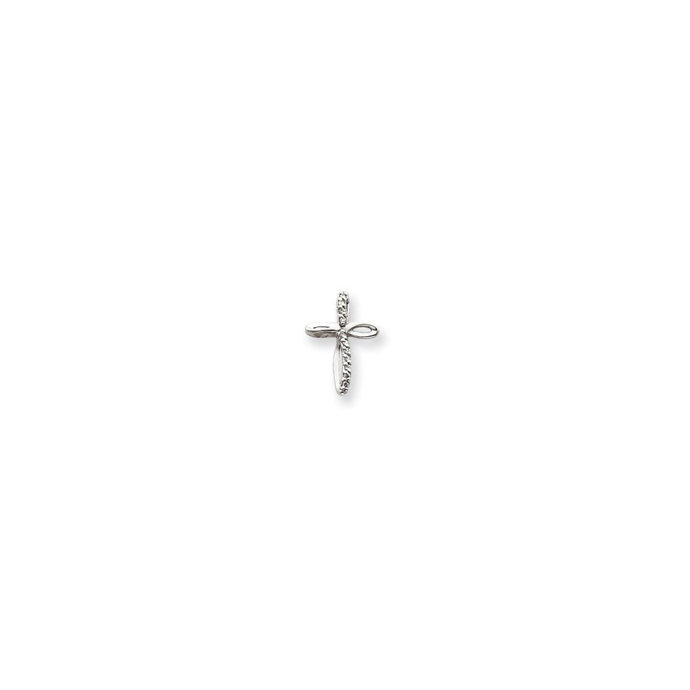 14k White Gold A Diamond cross pendant