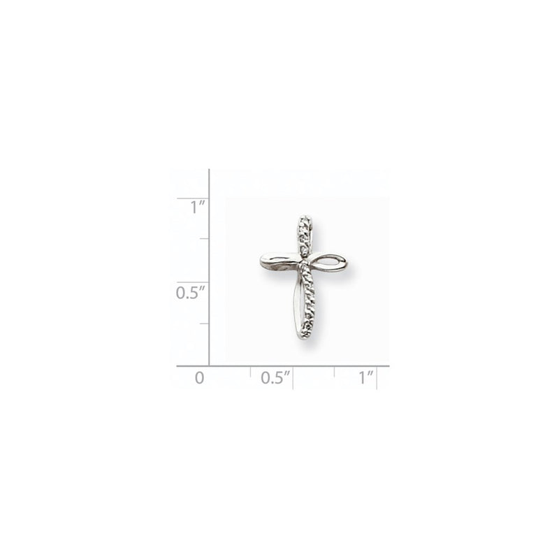 14k White Gold AA Diamond Cross Pendant