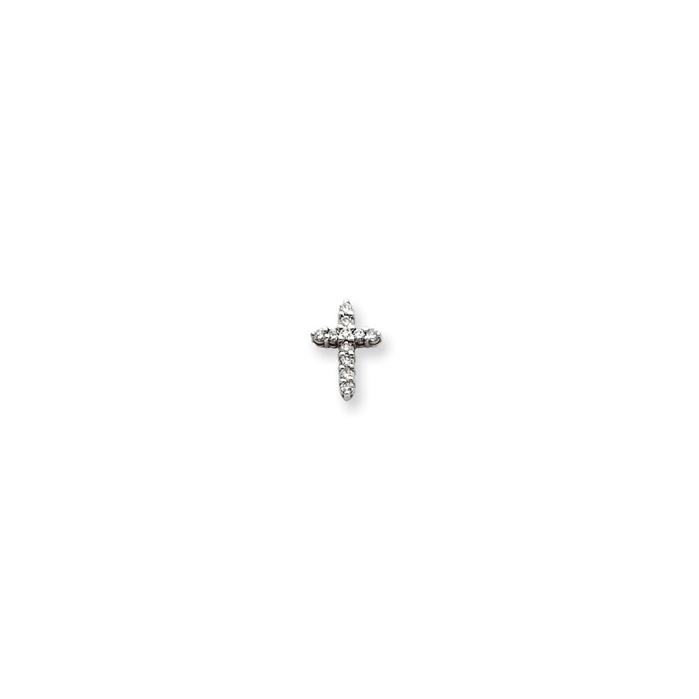 14k White Gold AAA Diamond cross pendant