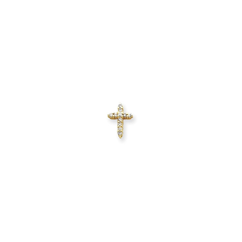 14k AAA Diamond cross pendant
