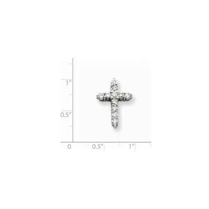14k White Gold AA Diamond Cross Pendant