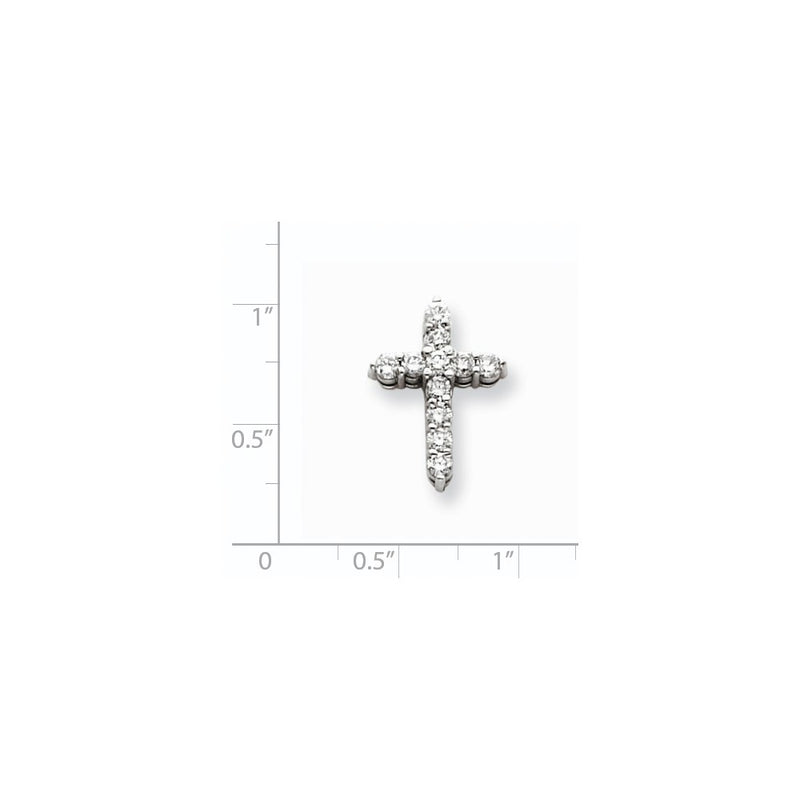 14k White Gold AA Diamond Cross Pendant