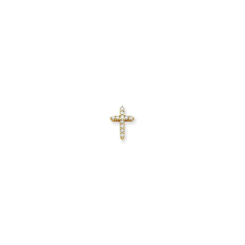 14k AAA Diamond cross pendant