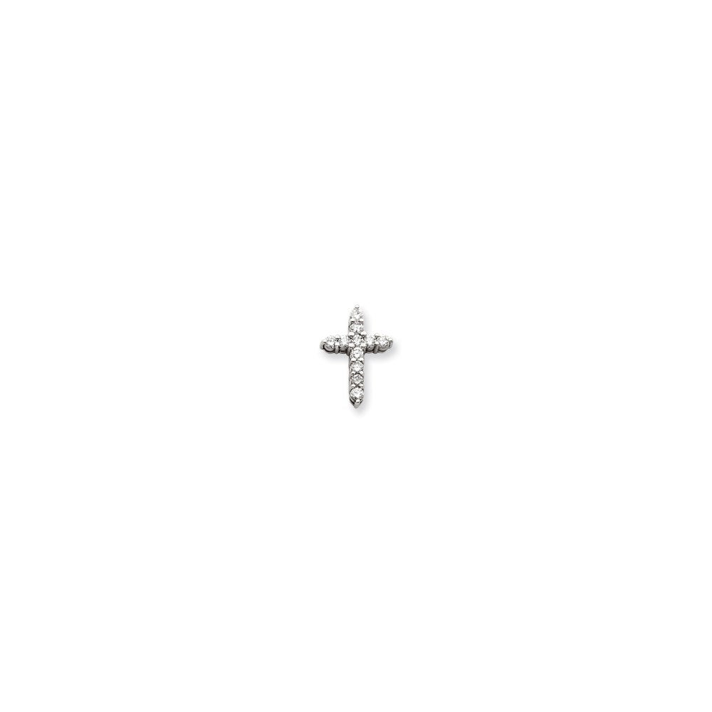 14k White Gold A Diamond cross pendant