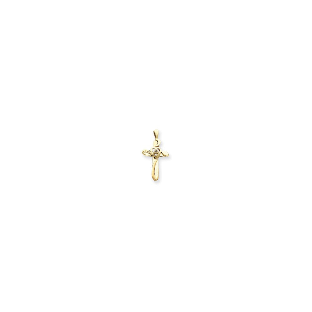 14k AAA Diamond cross pendant