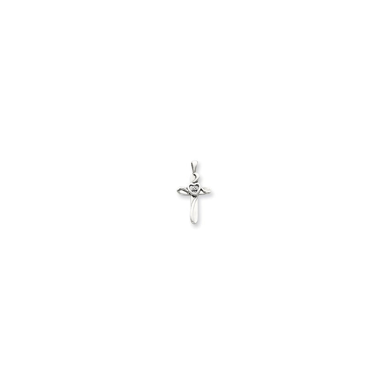 14k White Gold AAA Diamond cross pendant